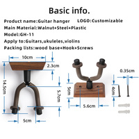 Cintre pour Instruments de musique en bois de noyer massif, crochet mural pour guitare, violon, ukulélé, mandoline, accessoires