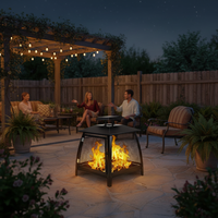 Brasero d'extérieur pour camping, foyer à bois et charbon de bois, construction robuste pour patio, jardin, feu de camp, chauffage extérieur