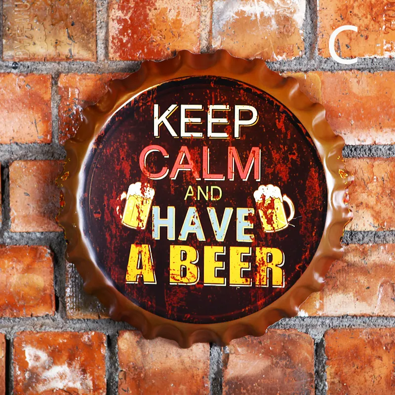 Bottle beer cover Hot selling art wall decorative iron painting Iron Wall Painting Hanging Decorations