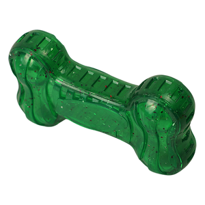 Jouet à mâcher transparent pour chien en TPR, en forme d'os, jouets interactifs pour animaux de compagnie avec texture dentaire, logo personnalisé pour chiens de taille moyenne et grande - Product Image 2