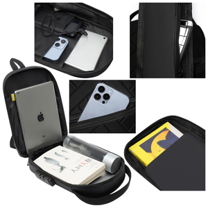 Impermeabile moda antifurto EVA borse a tracolla a guscio rigido porta di ricarica Usb borsa a tracolla per gli uomini - Product Image 3