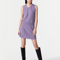 Mini jupe courte pull deux pièces ensemble pour femmes cachemire tricoté sans manches gilet jupe doux printemps été Chic ensembles