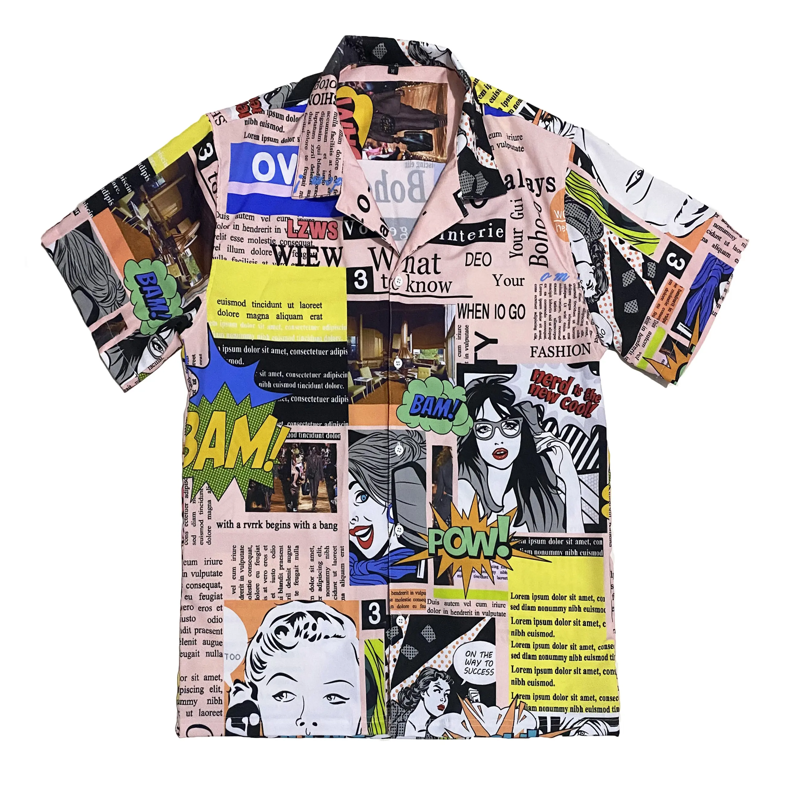 Designer summer casual sublimation printing short sleeve mens custom print collar button down shirts hawaiian button up shirt