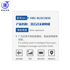 มอเตอร์ไร้แปรงถ่าน Huibaochang 3650 มอเตอร์ไฟฟ้าขนาดเล็กแบบ DC พร้อมระบบป้องกัน EMC สำหรับปืนนวด - Product Image 4