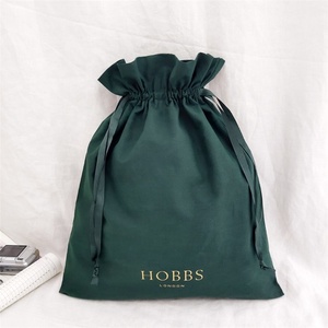 Bolsa de Almacenamiento de Algodón Ecológica Personalizada con Cordón, Color Verde Oscuro, para Empacar Zapatos, a Prueba de Polvo - Product Image 1