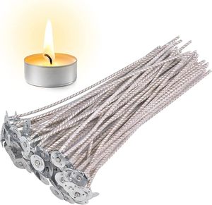 En stock, mèches de <span class=keywords><strong>bougie</strong></span> tressées pré-enduites de <span class=keywords><strong>cire</strong></span> écologique, sans fumée, en coton naturel <span class=keywords><strong>pour</strong></span> la fabrication de bougies DIY - Product Image 1