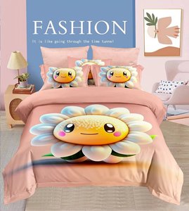 Set di <span class=keywords><strong>copripiumino</strong></span> per ragazze con stampa personalizzata 4 pezzi <span class=keywords><strong>copripiumino</strong></span> da cartone animato con bella stampa <span class=keywords><strong>copripiumino</strong></span> con federa Set di biancheria da letto - Product Image 6