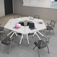 Table de formation pliante en bois de style minimaliste moderne, fabricant chinois, bureau modulaire de haute qualité pour salles de réunion