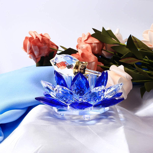 Botella de Perfume de flor de loto, rellenable, decorativa, zafiro, brillante, para regalos - Product Image 6