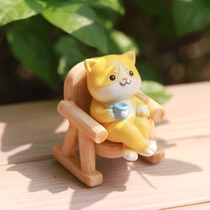 Knick-Knacks Roogo dessin animé Animal chaise à bascule ornement temps calme maison bureau décoration mignon cadeau Design 2025 <span class=keywords><strong>tendance</strong></span> - Product Image 3