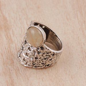 Wholesale 925 Sterling <b>Silver</b> Oxidized <b>Ring</b> Rutilated Quartz Diamond 18K Beautiful Handmade Classic <b>Statement</b> Jewelry Parties - Product Image 2