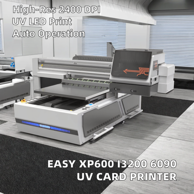 XP600 Automatic 6090 UV Flatbed Printer Easy-to-Operate Card Inkjet Printing Machine for Pen Bottle Phone case Crystal Label