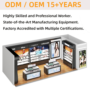 Kệ Beauty Salon Sản Phẩm Hiển Thị Tủ Trang Điểm Nội Thất Thiết Kế Hiển Thị Đứng Cho Mỹ Phẩm Cửa Hàng LED Mỹ Phẩm Hiển Thị Giá - Product Image 6