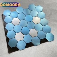 Revestimiento de Pared Autoadhesivo de Mosaico de Aluminio Compuesto, Acabado Bronce Cepillado, para Interiores de Cafeterías, Suministro de Fábrica