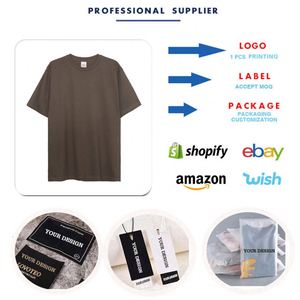 เสื้อยืดเปล่าเนื้อหนัก 230 กรัม พิมพ์ลายโลโก้แบบ DTG ผ้าฝ้าย 100% ทรงไหล่ตก สไตล์สตรีทแวร์ เสื้อยืดลายกราฟิกสำหรับผู้ชาย - Product Image 4