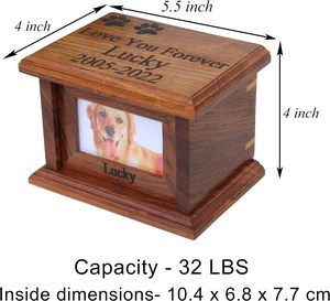 Urnas para mascotas para perros y gatos, urnas de recuerdo para cenizas de animales pequeños, recuerdos para perros y ataúdes funerarios, urnas de cremación para mascotas de madera - Product Image 2