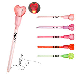 Bolígrafo de Plástico con Luz LED en Forma de Corazón, con Logotipo Personalizado, para Publicidad, Regalos de Navidad y Halloween para Niños, Promocional - Product Image 1