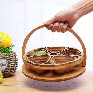 Cesta de frutas dobrável de bambu natural, fábrica - Product Image 3