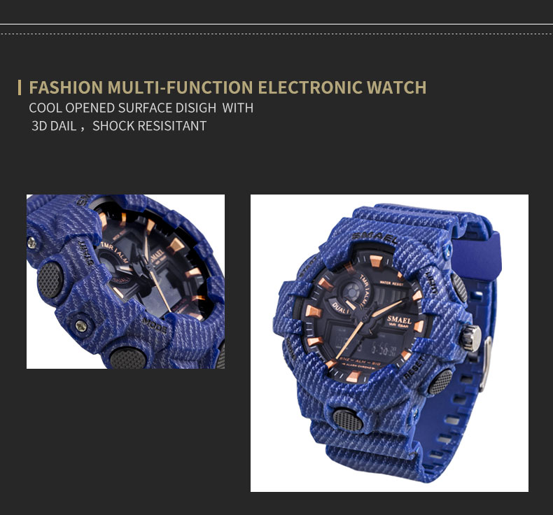 SMAEL 8001 unique design plastic digital watch  in stock sports watch for sale