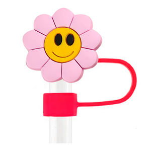 Embouts de paille anti-poussière réutilisables en silicone personnalisés pailles à boire bouchon fleur <span class=keywords><strong>marguerite</strong></span> paille Topper Charms Cover Tumbler Topper - Product Image 6