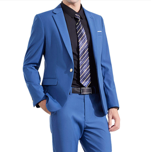 Ensemble de costume de cérémonie professionnel pour <span class=keywords><strong>homme</strong></span> en deux pièces, taille plus, en velours - Product Image 1