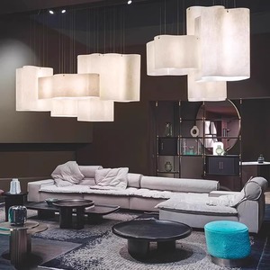 Lustres design style Wabi Sabi, ovales, avec douille E27, alimentation électrique, pour hôtel, hall, restaurant, club, salle d'exposition, éclairage décoratif - Product Image 4