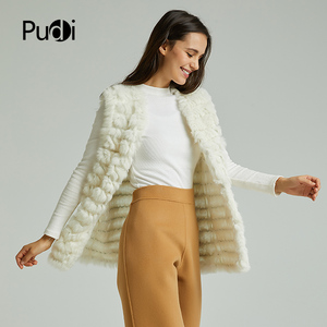 Chalecos de Piel Sintética para <span class=keywords><strong>Mujer</strong></span>, Abrigo de <span class=keywords><strong>Pelo</strong></span> de <span class=keywords><strong>Conejo</strong></span> Cálido y a la Moda, Disponible en Varios Colores, Beige, Negro, Talla Grande VT801 - Product Image 3