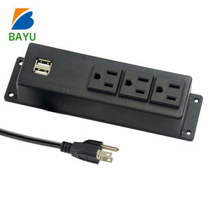 ที่เสียบเฟอร์นิเจอร์3ช่อง AC ช่องเสียบที่ชาร์จเร็วแบบ USB ที่วางบนโต๊ะปลั๊กไฟแบบแขวนอยู่บนโต๊ะสำหรับติดบนโต๊ะ - Product Image 1