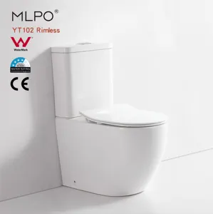 Europese Sanitair Tweedelige Wc-Wc-Toilet Western Keramisch Grafisch Ontwerp Voor Hotel