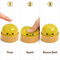 Jouet anti-stress sensoriel en TPR scintillant, forme de petits pains, à remontée lente, Kawaii, vente en gros