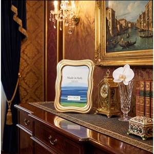 Beltrami Photo <b>Frame</b> <b>4x6</b> Gold Silver Plated Metal Picture <b>Frame</b> Made in Italy - Product Image 2