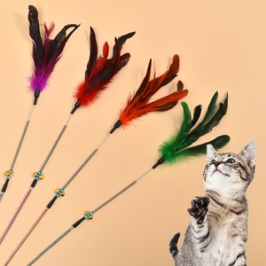 Nuova Bacchetta Interattiva per Gatti Lunga 64CM con Molla Premium <span class=keywords><strong>e</strong></span> Campanello, Giocattolo con Piume per Stuzzicare Gatti <span class=keywords><strong>e</strong></span> Gattini - Product Image 5