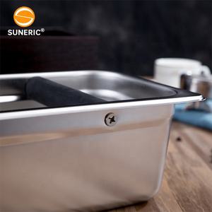 Moulin à <span class=keywords><strong>café</strong></span> expresso en acier inoxydable, bac à poudre, base en bois, support pour barista, bac à déchets, boîte à <span class=keywords><strong>café</strong></span> - Product Image 3