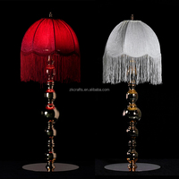 Lampe de table vintage ZKAI pour mariage, centre de table, abat-jour à pompons, support lumineux LED pour événements et décoration intérieure