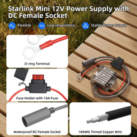 Convertisseur élévateur de tension DC 10V 28V vers 30V 3.5A pour alimentation de batterie Starlink Mini avec prise femelle étanche et protection par fusible