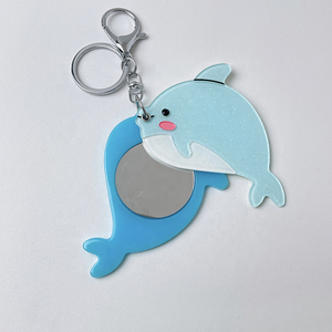 Llavero con Espejo de Maquillaje Mini, Serie de Animales Marinos Creativos, Duradero y Ecológico, Estrella de Mar, Ballena, Acrílico, Portátil, para Bolsos, para Mujeres - Product Image 4