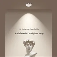 Plafonnier LED petite colline projecteur anti-éblouissement profond moderne E27 spectre complet haut CRI faible lumière bleue cadre étroit Downlight