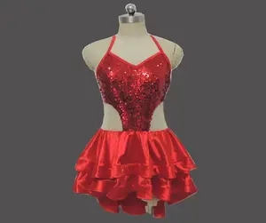 Meisjes Dans Jurk Kinderen Dansen Latin Prestaties Slijtage Dans Kostuums Volwassen Sequin Party Stage Latin Ruche Tutu Jurk