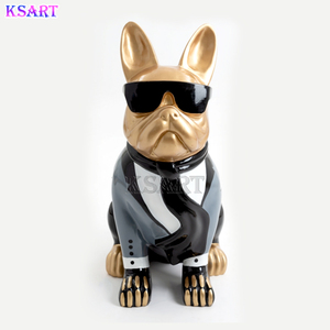 <span class=keywords><strong>Bulldog</strong></span> Negro, Estilo Europeo y Americano, Perro Pintado con Graffiti, Joyería, Exhibición Creativa para Tiendas, Artesanía de Resina - Product Image 6