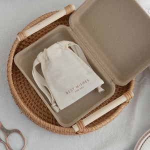 Bolsa de Regalo para Velas, Diseño Nuevo, Logotipo Personalizado Impreso, Algodón Orgánico Biodegradable, Ecológico, Mini, Color Natural, para Joyería y Manualidades - Product Image 5