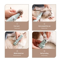 Afeitadora para mascotas alimentada por batería, cortadora de pelo, pulidora de uñas de plástico seguro para gatos para el cuidado eléctrico del pelo del pie del perro