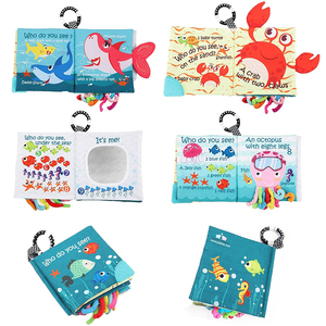 <span class=keywords><strong>Libro</strong></span> <span class=keywords><strong>de</strong></span> actividades <span class=keywords><strong>de</strong></span> tela lavable con temática oceánica, con mordedor, espejo y cola <span class=keywords><strong>de</strong></span> pulpo para colgar en el cochecito - Product Image 5