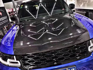 Pour LandRover RangeRover <span class=keywords><strong>Sport</strong></span> Kit de carrosserie en Fiber de carbone ForLand <span class=keywords><strong>Rover</strong></span> capot en Fiber de carbone de Style <span class=keywords><strong>SVR</strong></span> amélioré - Product Image 6