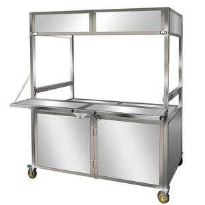 Carrito de Venta Plegable de Acero Inoxidable Easy Store con Doble Asa y Gran Capacidad para Snacks, Comida y Papas Fritas, 4 Ruedas, Personalizable - Product Image 3