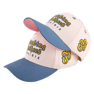 100% cotone 5 pannelli non strutturati Logo ricamato berretti sportivi cappelli berretto da baseball aderente personalizzato