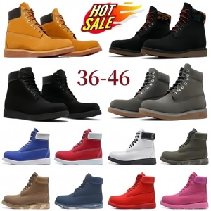 Customizable Men's <b>Boots</b> Factory Wholesale High-top Casual <b>Boot</b> Classic Versatile Outdoor Lace-up <b>Spring</b>/Autumn Yellow British - Product Image 1