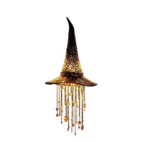 Guirlande lumineuse LED chaude en forme de chapeau de Père Noël à suspendre, lumières féériques en cascade pour extérieur, en métal, pour décoration de porche et de fêtes