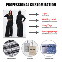 Ensemble veste zippée légère et respirante pour femme et pantalon large, survêtement décontracté en nylon et élasthanne, personnalisation du logo possible