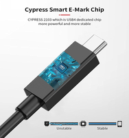 Certificado USB4.0 80Gbps USB C a tipo C USB 4 Kabel 240W 16K USB4 Versión 2,0 80Gbps Cable totalmente compatible con Thunderbolt 4 5