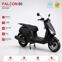 Scooter à essence 50cc, cyclomoteur 49,5cc homologué pour la route, homologué CEE, refroidissement par air forcé, frein à disque, pneus de 12 pouces, pour trajets quotidiens